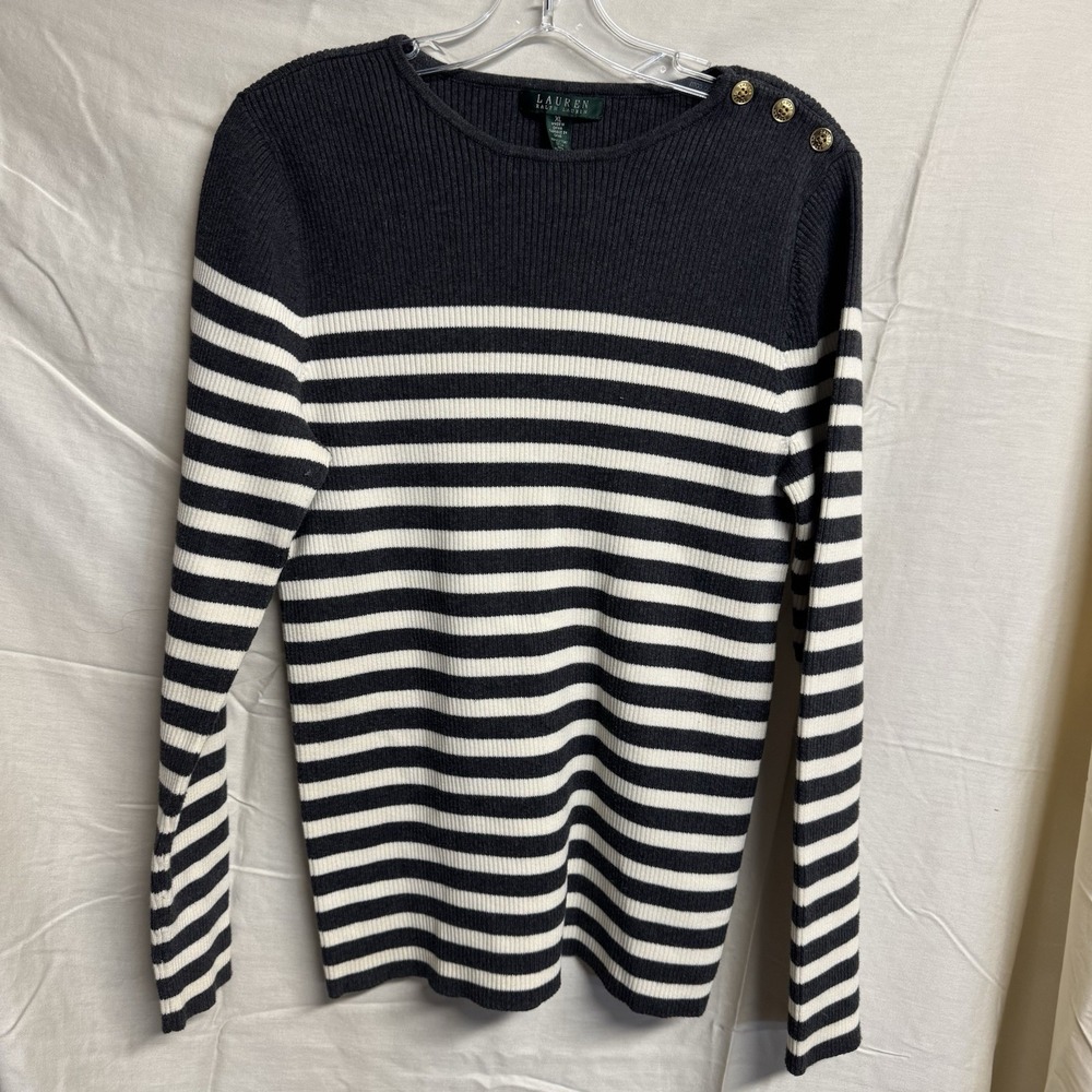 Lauren Ralph Lauren Ribbed Knit Long Sleeve Pullover Sweater Top Women's Size XL